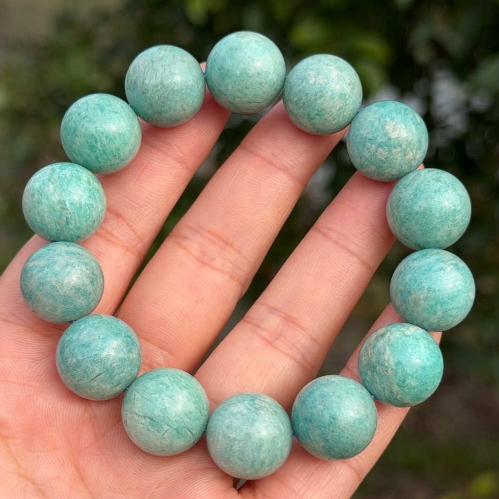 16mm‎ stretchable natural Amazonite bracelet 1083
